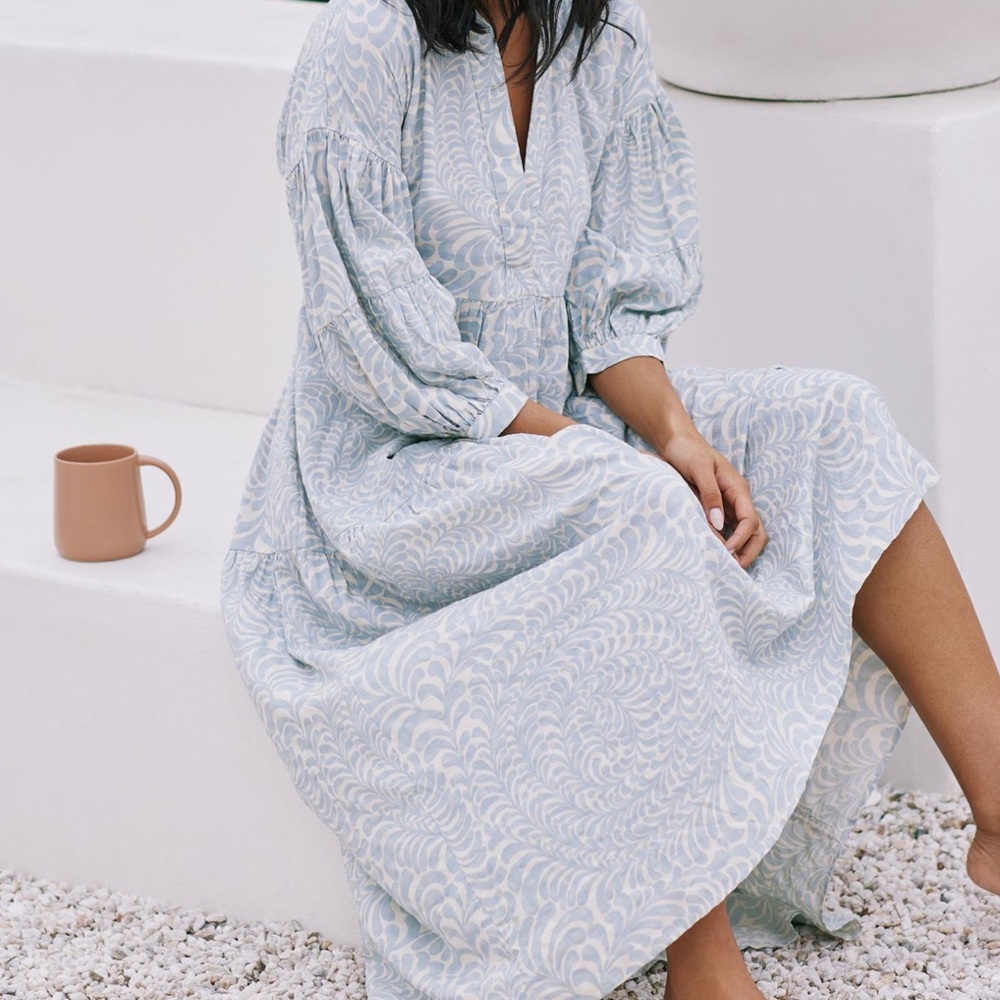 NWT Anthropologie Small Carolita Tiered Shirt Dress in White 🤍